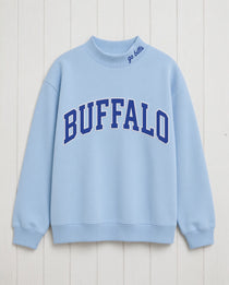 BUFFALO,Go Bills Applique Embroidered Mock-neck | Oversized Fit