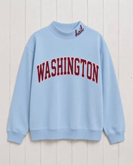 WASHINGTON,Hail Appliqué Embroidered Mockneck | Oversized Fit