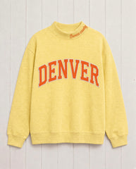 DENVER,Broncos Country Appliqué Embroidered Mockneck | Oversized Fit