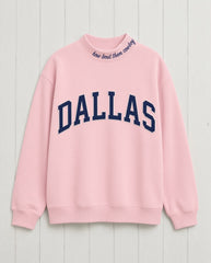 DALLAS ,How Bout Them Cowboys Applique Embroidered Mockneck | Oversized Fit