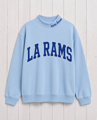 LA RAMS,Rams House Appliqué Embroidered Mockneck | Oversized Fit