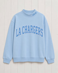 LA CHARGERS,Bolt Up Appliqué Embroidered Mockneck | Oversized Fit