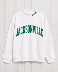 JACKSONVILLE, Duuval Appliqué Embroidered Mockneck | Oversized Fit