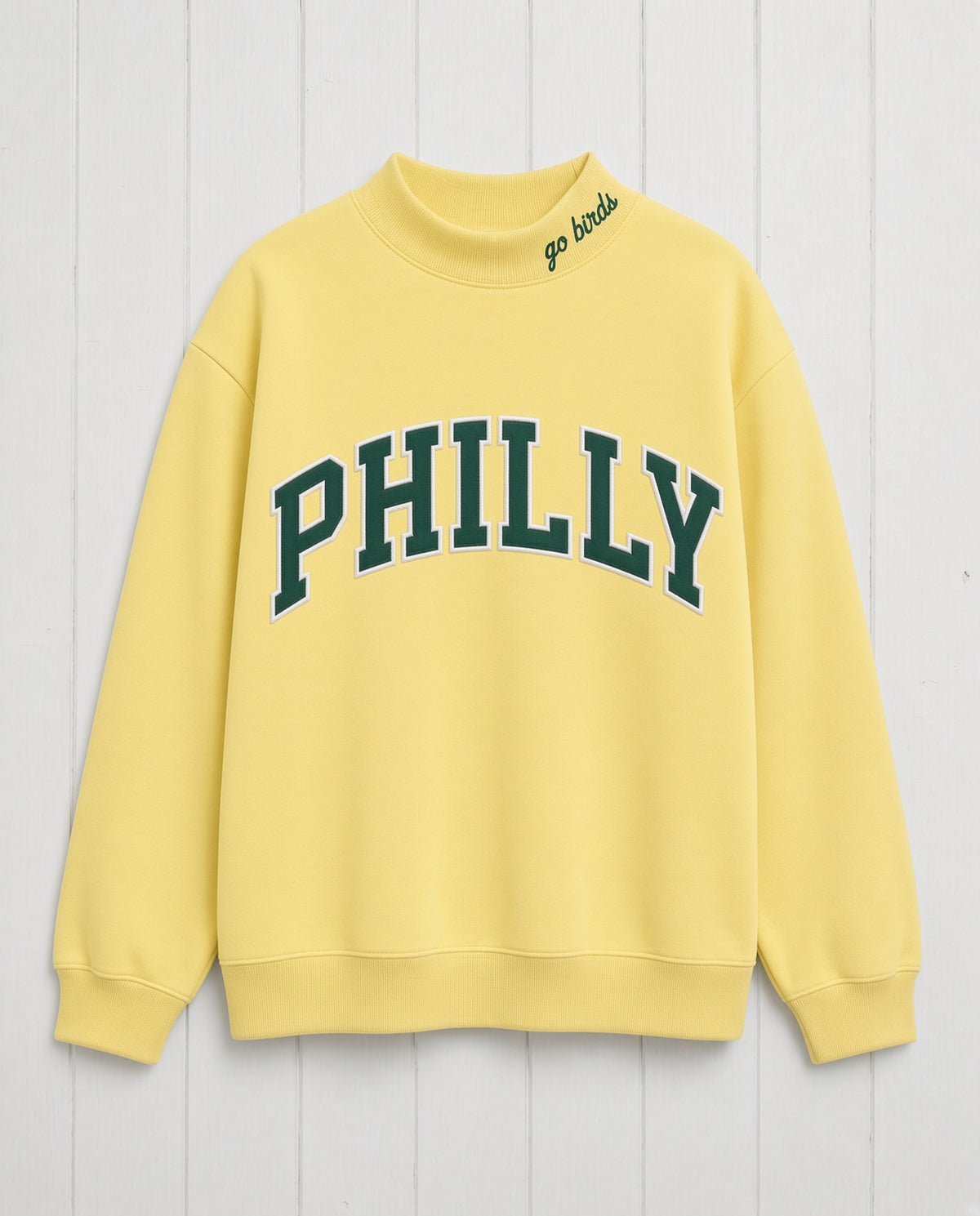 PHILLY,Go Birds Applique Embroidered Mockneck | Oversized Fit