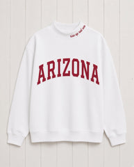 ARIZONA,Rise Up Red Sea Appliqué Embroidered Mockneck | Oversized Fit