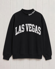 LAS VEGAS,Raider Nation Appliqué Embroidered Mockneck | Oversized Fit