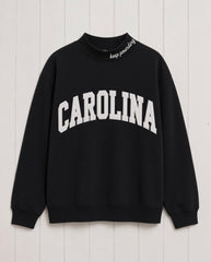 CAROLINA,Keep Pounding Appliqué Embroidered Mockneck | Oversized Fit
