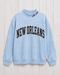 NEW ORLEANS,Who Dat Appliqué Embroidered Mockneck | Oversized Fit