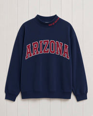 ARIZONA,Rise Up Red Sea Appliqué Embroidered Mockneck | Oversized Fit