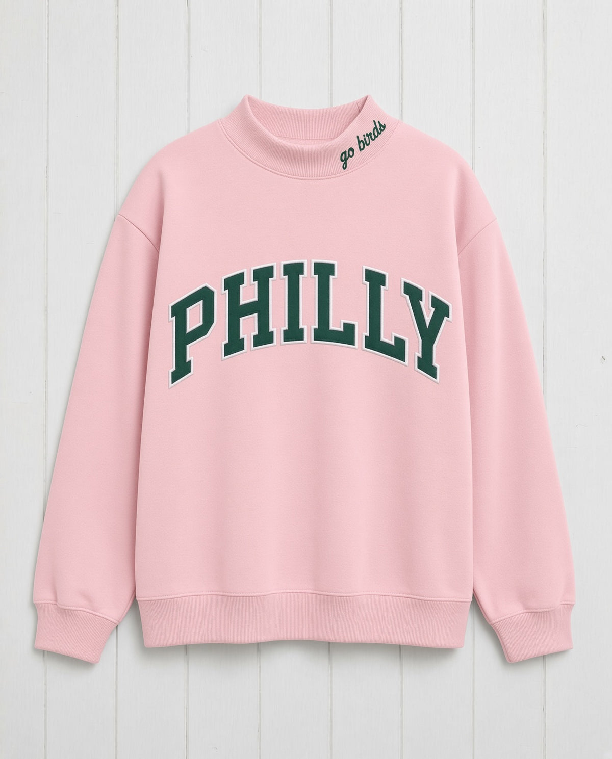 PHILLY,Go Birds Applique Embroidered Mockneck | Oversized Fit
