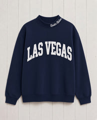 LAS VEGAS,Raider Nation Appliqué Embroidered Mockneck | Oversized Fit