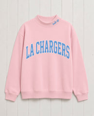 LA CHARGERS,Bolt Up Appliqué Embroidered Mockneck | Oversized Fit