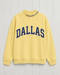 DALLAS ,How Bout Them Cowboys Applique Embroidered Mockneck | Oversized Fit