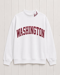 WASHINGTON,Hail Appliqué Embroidered Mockneck | Oversized Fit