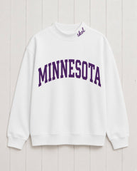 MINNESOTA,Skol Appliqué Embroidered Mockneck | Oversized Fit
