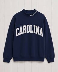 CAROLINA,Keep Pounding Appliqué Embroidered Mockneck | Oversized Fit
