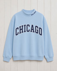 CHICAGO,Bear Down Applique Embroidered Mockneck | Oversized Fit