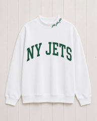 NY JETS,Jets Jets Jets Appliqué Embroidered Mockneck | Oversized Fit