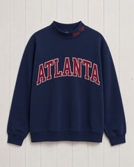 ATLANTA,Rise Up Appliqué Embroidered Mockneck | Oversized Fit