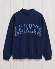 LA RAMS,Rams House Appliqué Embroidered Mockneck | Oversized Fit