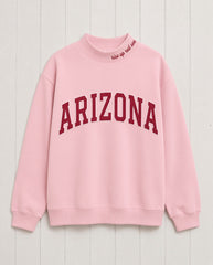 ARIZONA,Rise Up Red Sea Appliqué Embroidered Mockneck | Oversized Fit
