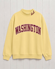 WASHINGTON,Hail Appliqué Embroidered Mockneck | Oversized Fit