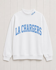 LA CHARGERS,Bolt Up Appliqué Embroidered Mockneck | Oversized Fit