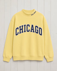 CHICAGO,Bear Down Applique Embroidered Mockneck | Oversized Fit