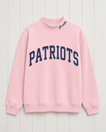 PATRIOTS,Go Pats Applique Embroidered Mockneck | Oversized Fit