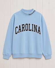 CAROLINA,Keep Pounding Appliqué Embroidered Mockneck | Oversized Fit
