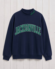 JACKSONVILLE, Duuval Appliqué Embroidered Mockneck | Oversized Fit