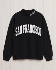 SAN FRANCISCO,Faithful Appliqué Embroidered Mockneck | Oversized Fit