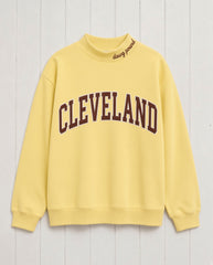 CLEVELAND,Dawg Pound Appliqué Embroidered Mockneck | Oversized Fit