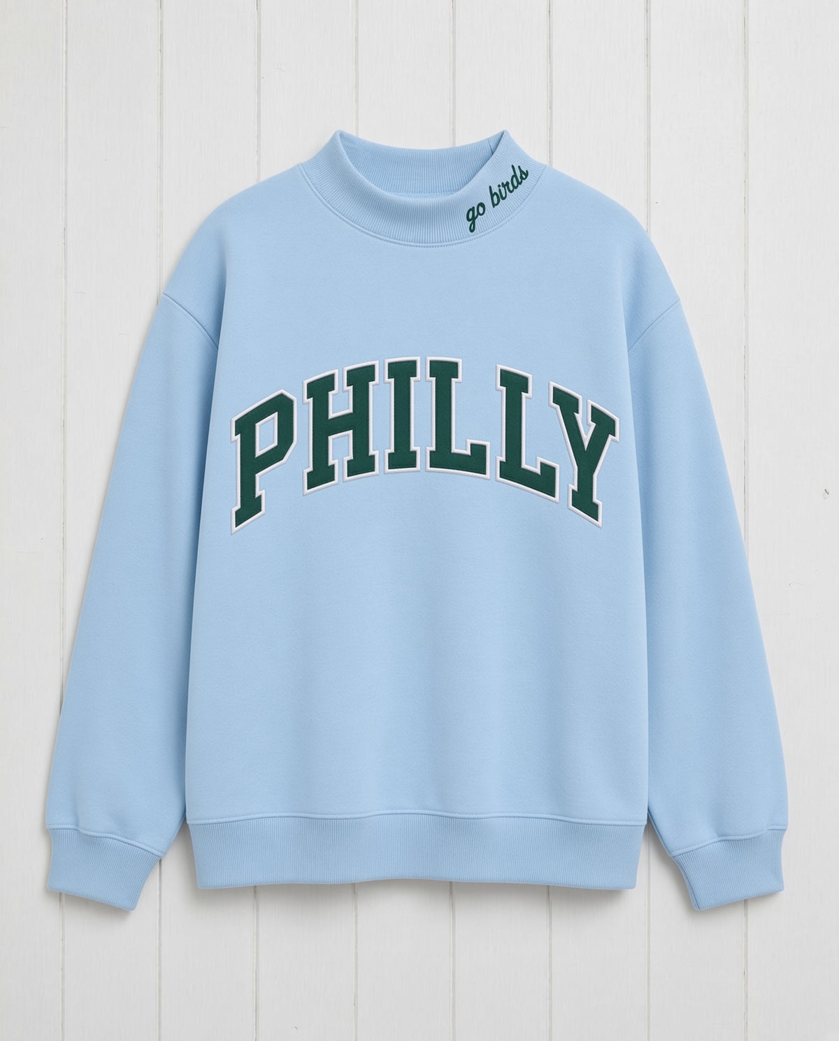 PHILLY,Go Birds Applique Embroidered Mockneck | Oversized Fit
