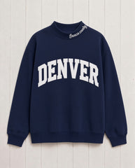 DENVER,Broncos Country Appliqué Embroidered Mockneck | Oversized Fit