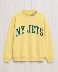 NY JETS,Jets Jets Jets Appliqué Embroidered Mockneck | Oversized Fit