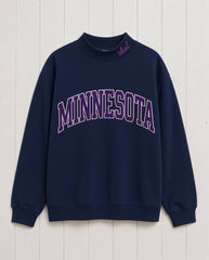 MINNESOTA,Skol Appliqué Embroidered Mockneck | Oversized Fit