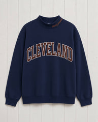 CLEVELAND,Dawg Pound Appliqué Embroidered Mockneck | Oversized Fit