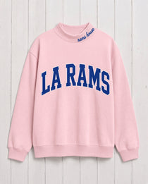 LA RAMS,Rams House Appliqué Embroidered Mockneck | Oversized Fit