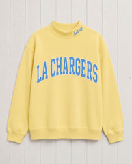 LA CHARGERS,Bolt Up Appliqué Embroidered Mockneck | Oversized Fit