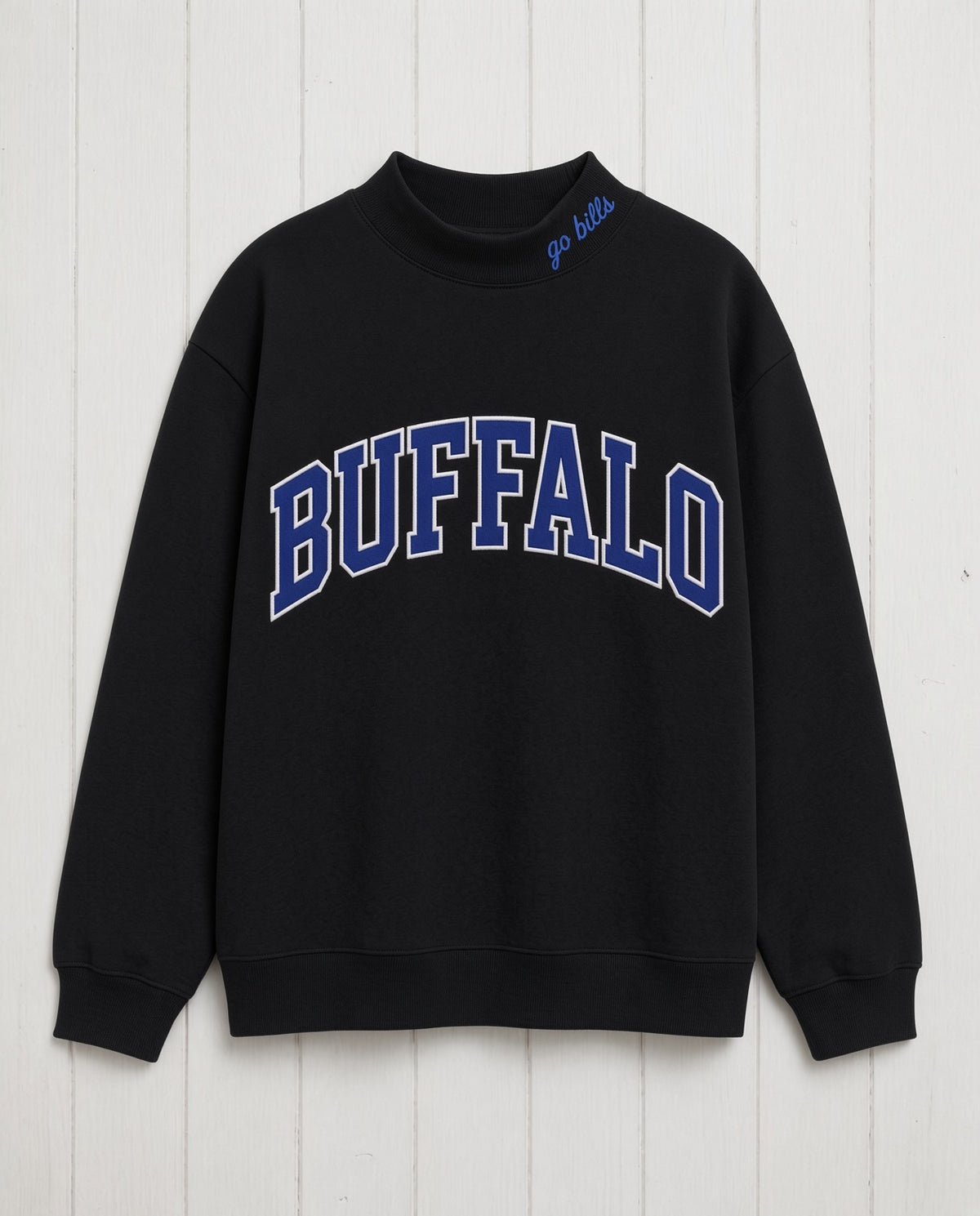 BUFFALO,Go Bills Applique Embroidered Mock-neck | Oversized Fit