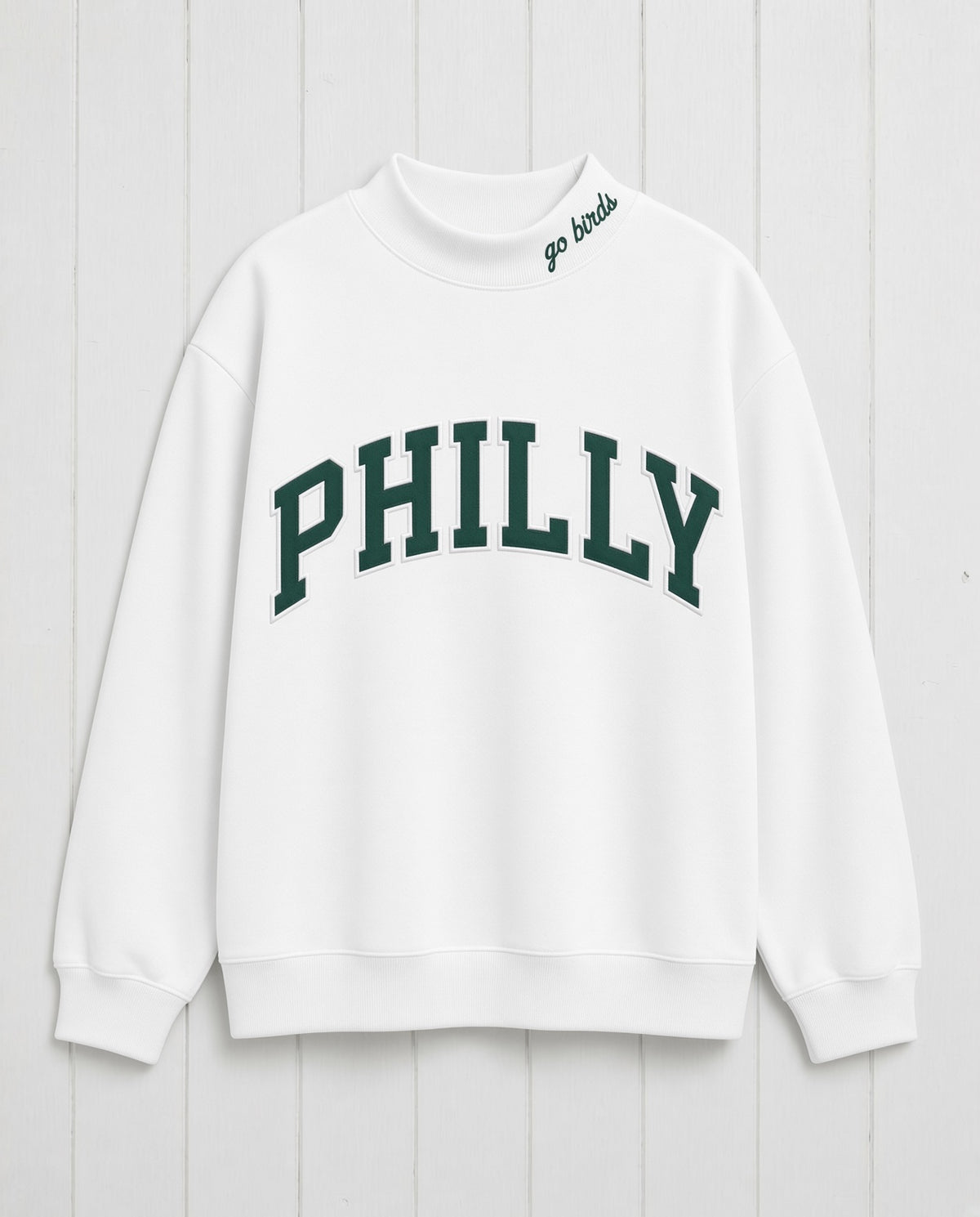 PHILLY,Go Birds Applique Embroidered Mockneck | Oversized Fit