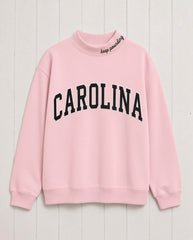 CAROLINA,Keep Pounding Appliqué Embroidered Mockneck | Oversized Fit