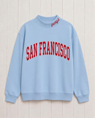 SAN FRANCISCO,Faithful Appliqué Embroidered Mockneck | Oversized Fit