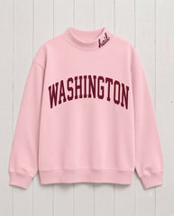 WASHINGTON,Hail Appliqué Embroidered Mockneck | Oversized Fit