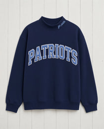 PATRIOTS,Go Pats Applique Embroidered Mockneck | Oversized Fit