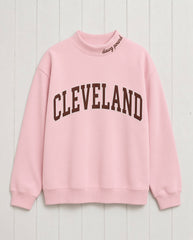 CLEVELAND,Dawg Pound Appliqué Embroidered Mockneck | Oversized Fit