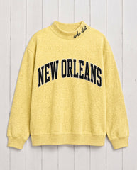 NEW ORLEANS,Who Dat Appliqué Embroidered Mockneck | Oversized Fit