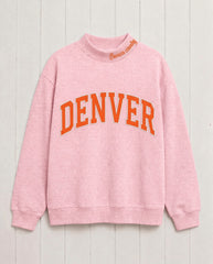 DENVER,Broncos Country Appliqué Embroidered Mockneck | Oversized Fit