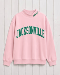 JACKSONVILLE, Duuval Appliqué Embroidered Mockneck | Oversized Fit